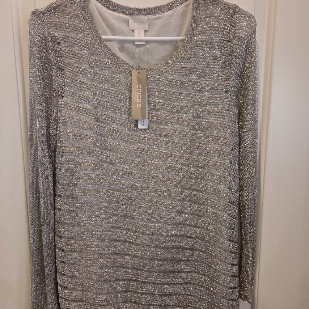 ELEGANT GOLD SHIMMER SWEATER